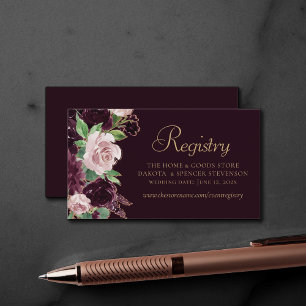 Moody Passions   Dramatic Purple Wine Rose Website Enclosure Card