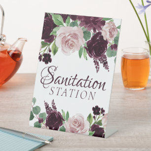 Moody Passions Dramatic Purple Wine Sanitation Pedestal Sign