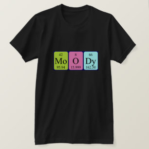 Moody periodic table word shirt