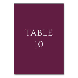 Moody Plum Purple Minimalist Custom Wedding Table Number