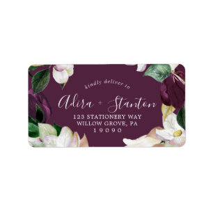 Moody Plum Purple Wedding RSVP Address Labels