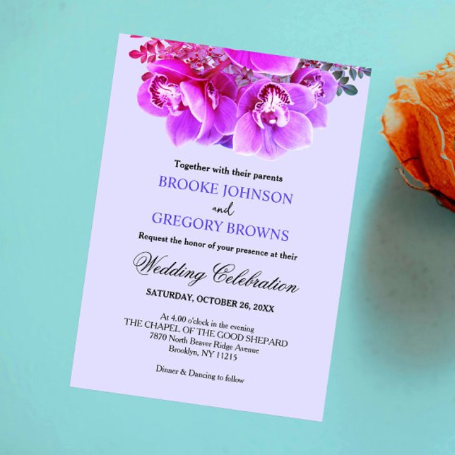 Moody Purple Blooms Wedding Invitations (Creator Uploaded)