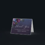 Moody Purple Flowers 18th Birthday Thank You Card<br><div class="desc">A beautiful and elegant thank you card designed especially for a 18th birthday party. The elegant floral sprig contains rustic purple roses and peonies with pops of blue white and pink. It is part of the Moody Purple Flowers Collection. It contains all the items you need to create a pretty...</div>