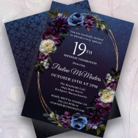 Moody Purple Flowers 19th Birthday Party