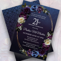 Moody Purple Flowers 21st Birthday Party