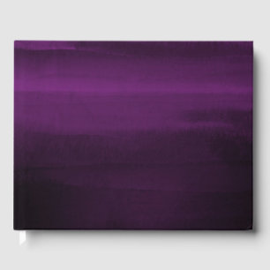 Moody Purple Plum Modern Watercolor Chic Wedding Guest Book