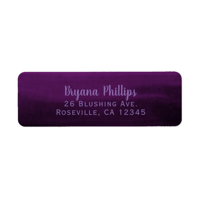 Moody Purple Plum Modern Watercolor Ombre (Front)