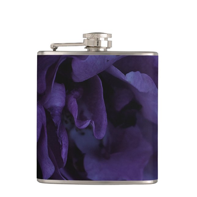 Moody Purple Rose Hip Flask (Front)
