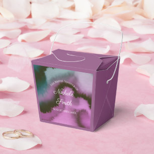 Moody Purple & Teal Abstract Bridal Shower Favour Box