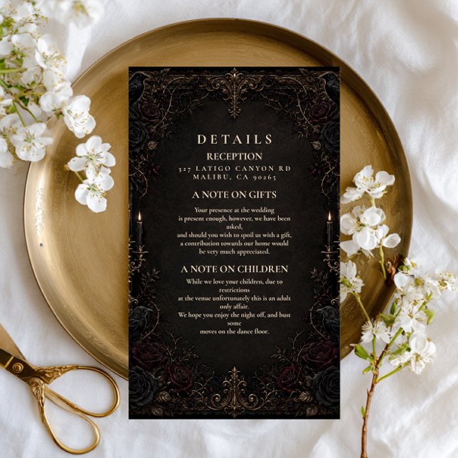 Moody Purple Victorian Goth Wedding Enclosure Card (Creator Uploaded)