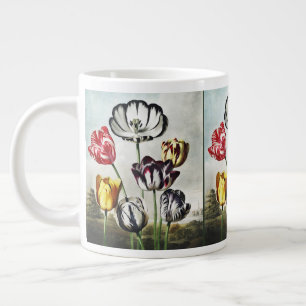 Moody Regency Style Multi-Colour Tulips Large Coffee Mug