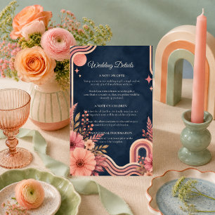 Moody Retro Floral Wedding Enclosure Card