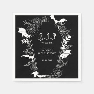 Moody RIP 30s Gothic 40th Birthday Napkin