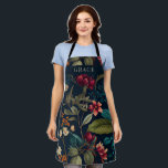 Moody Romantic Navy Blue Floral Apron<br><div class="desc">A beautifully designed custom Moody Romantic Navy Blue Floral Apron makes for an exceptional gift, whether you're treating yourself or surprising someone special. Perfect for baking enthusiasts of all levels. The sleek design and the ability to personalise with a name make it a one-of-a-kind gift. It's ideal for anyone who...</div>
