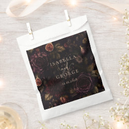 Moody Rooted Romance Dark Botanical Wedding Favour Bags