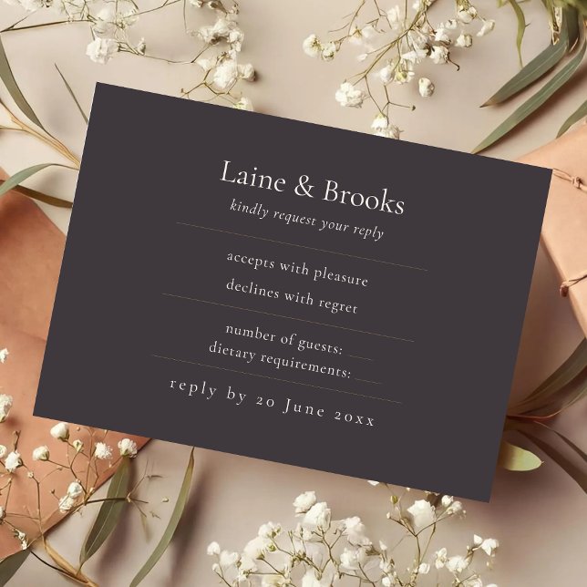 Moody RSVP Card | Minimal Elegant Wedding (Creator Uploaded)