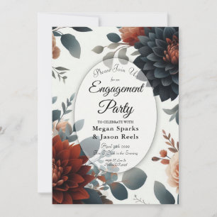 Moody Rustic Fall Florals Engagement Party Invitation