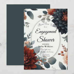 Moody Rustic Fall Florals Engagement Shower Invitation