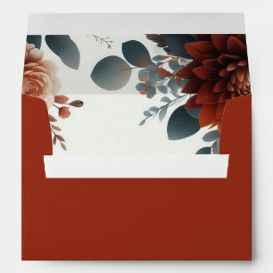 Moody Rustic Fall Florals Wedding Envelope
