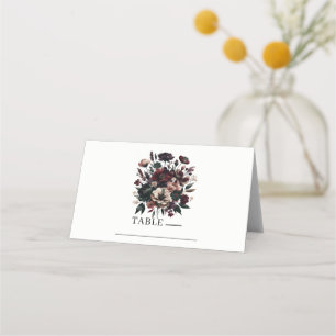 Moody Rustic Garden Florals Bohemian Wedding  Place Card