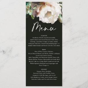 Moody rustic romantic peonies floral botanical menu