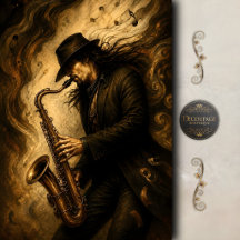 Moody Saxophone Jazz Art Decoupage