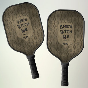 Moody Sepia Custom Name Anniversary Gift Couple  Pickleball Paddle