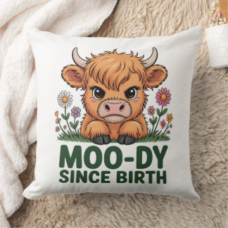 Moody Since Birth Highland Baby Cushion