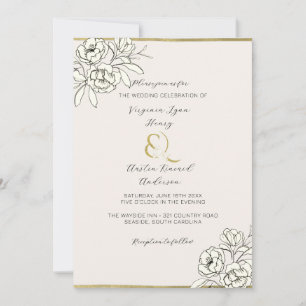 Moody Smoked Gold Ampersand (vertical) Invitation