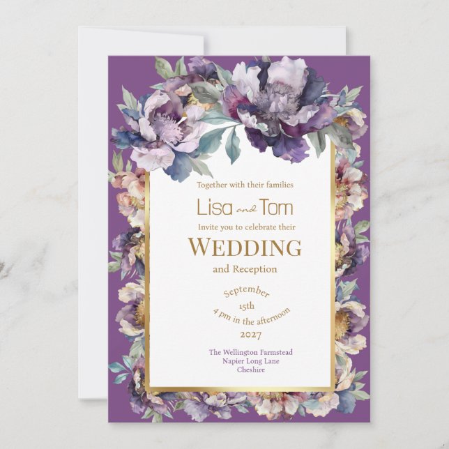 Moody Soft Goth Wedding Invitation (Front)