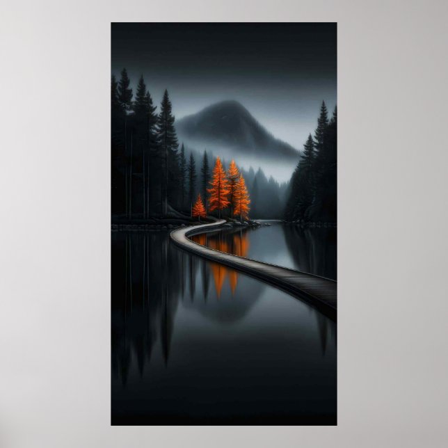 Moody Solitude: Path to the Glowing Grove Poster (Front)