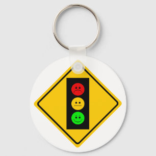 Moody Stoplight Ahead Key Ring