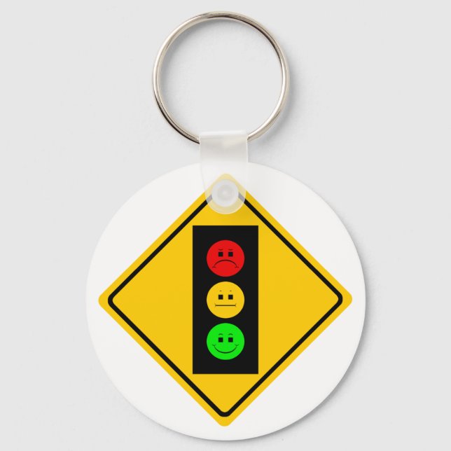 Moody Stoplight Ahead Key Ring (Front)