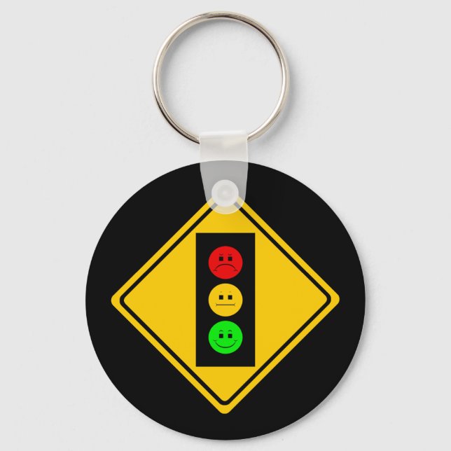 Moody Stoplight Ahead Key Ring (Front)