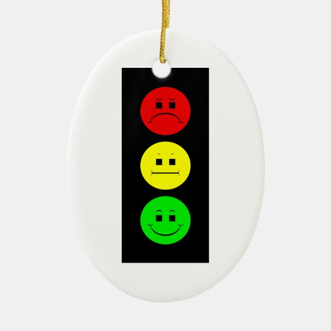 Moody Stoplight Ceramic Tree Decoration (Front)