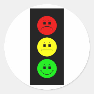 Moody Stoplight Classic Round Sticker