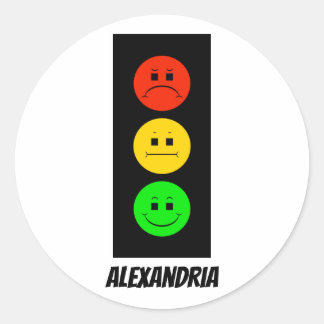 Moody Stoplight Customisable with Name Classic Round Sticker
