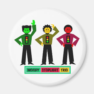 Moody Stoplight Trio Characters Magnet