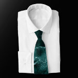 Moody Teal Agate Gorgeous Rich Jewel Tone Green Tie<br><div class="desc">90s grunge inspired dark, sophisticated watercolor marbled agate stone in a deep moody jewel tone with faux metallic foil and glitter veins in a rich, dramatic featuring abstract fluid swirls and glitter veins. From the "Till Death Do Us Part" collection, this gorgeous feminine hand-painted gradient adds the perfect pop of...</div>