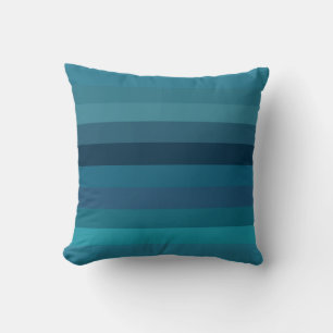 Moody Teal & Navy Stripes Cushion