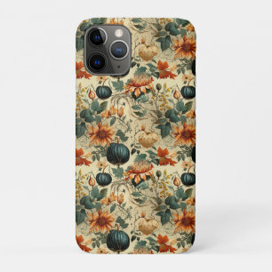 Moody Teal Pumpkin Autumn Floral Vintage Case-Mate iPhone Case