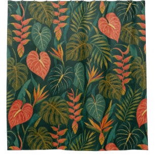 Moody Teal Shower Curtain
