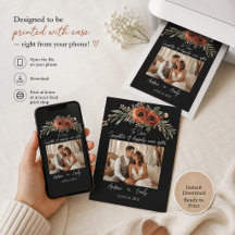 Moody Terracotta Floral Boho Wedding Invitation