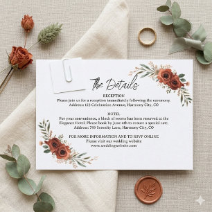 Moody Terracotta Floral Details Enclosure Card