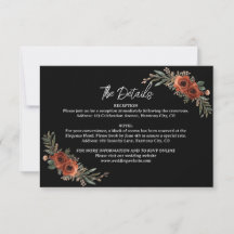 Moody Terracotta Floral Details Enclosure Card