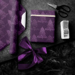 Moody Tree Pattern | Deep Plum Purple Christmas Wrapping Paper<br><div class="desc">Tis the season for rich creative, artsy custom colour! Modern, dark, and moody patterned holiday design with a fun festive jewel tone palette features a whimsical sparkly Christmas trees with a frisky paint splatter enhanced with faux metallic glitter along with a matching low profile solid background. For other colours or...</div>