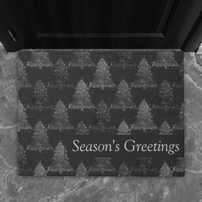 Moody Tree Pattern | Onyx Silvery Black Custom Doormat (Creator Uploaded)