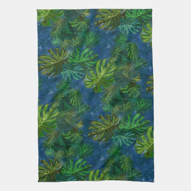 Moody Tropical Night Kitchen Towels (Vertical)
