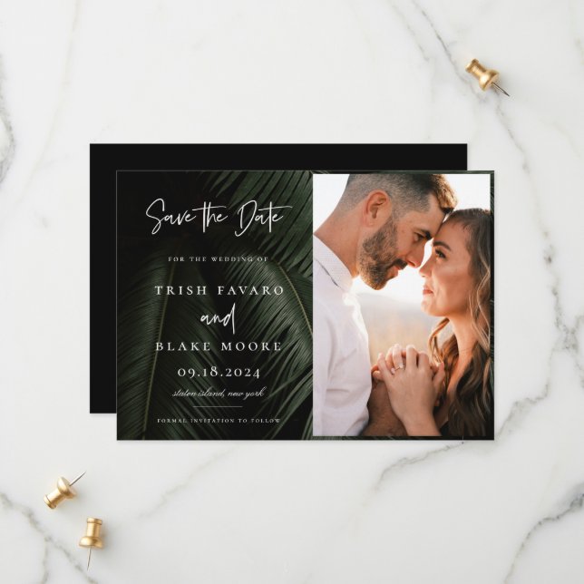 Moody Tropics Photo Save The Date (Front/Back In Situ)