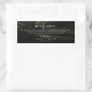 Moody Tropics Wedding Guest Welcome Bag Rectangular Sticker